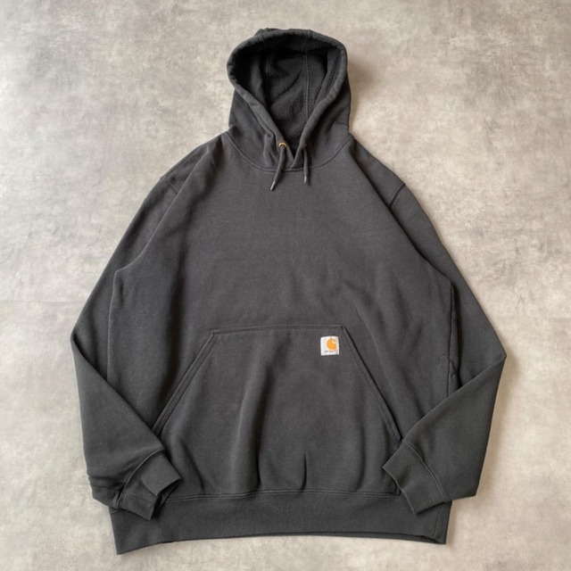 carhartt カーハート パーカー 古着 ロゴ 刺繍 黒 L 12686