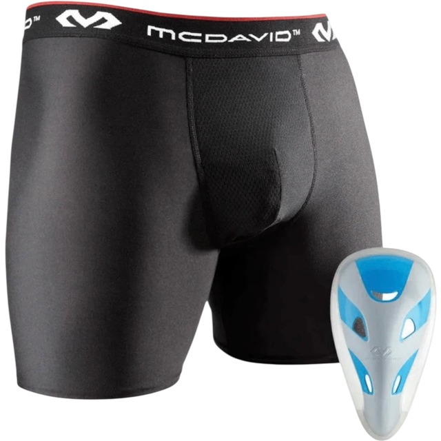 McDavid フレックスカップ付 パフォーマンス ボクサーショーツ ラクロス インナー サポーター ブラック