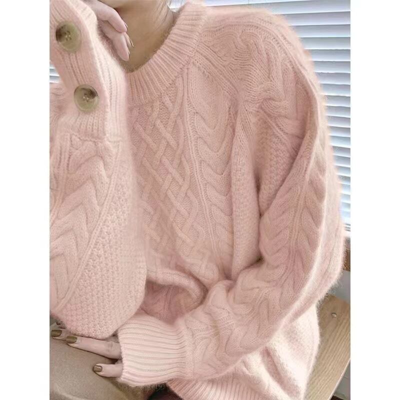 セーター ケーブル編み ざっくり編み ホワイト グレー ライトブラウン