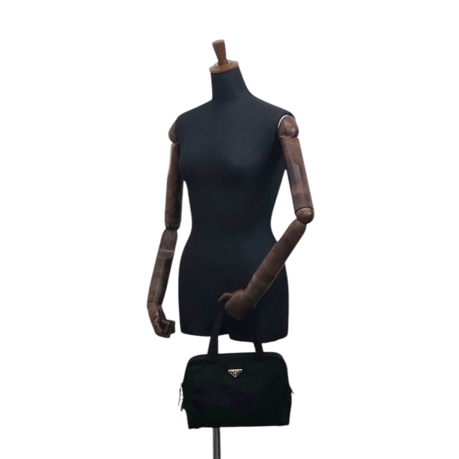 PRADA プラダ   ハンドバッグ ブラック トライアングルロゴ ナイロン ミニボストン vkstir PRADA プラダ ハンドバッグ ブラック トライアングルロゴ ナイロン
