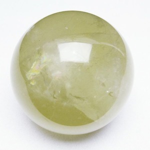 ミルキークォーツ 丸玉 虹入り 79mm スフィア イエロー 一点物  151-4558