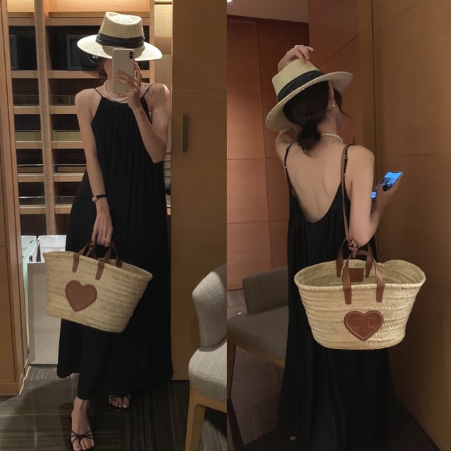 【予約販売】ワンピース レディース ロングワンピース ギャザー ノースリーブ グリーン/アイボリー/ブラック 体型カバー Aライン ワンピ 大人可愛い シンプル エレガント おしゃれ こなれ感 韓国 旅行 バカンス 春 夏 トレンド フリー