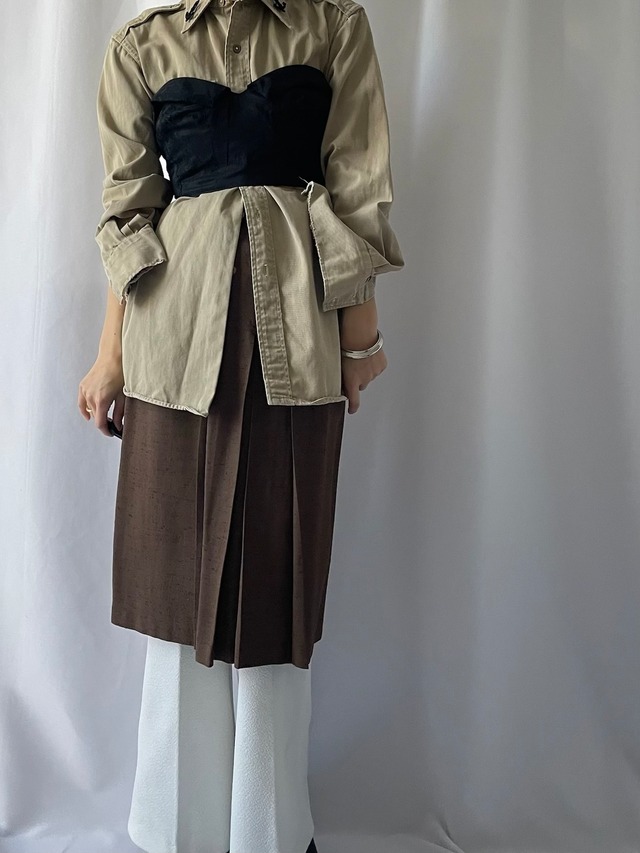 Vintage brown pleated skirt