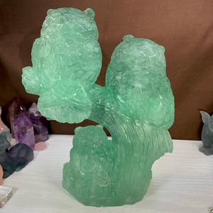 大☆可愛いグリーンフローライト・ふくろう