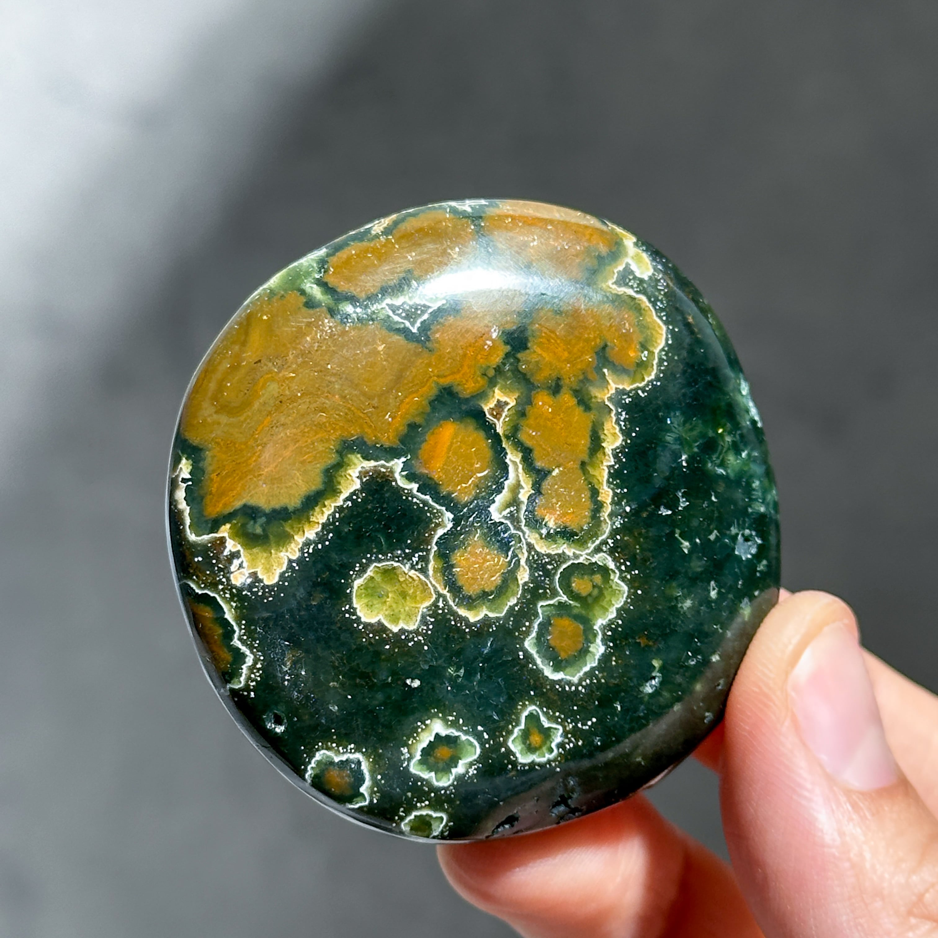 オーシャンジャスパー パームストーン36◇ Ocean Jasper ◇天然石