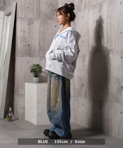 ◆ダメージペイント バレルレッグジーンズ◆gt-708052