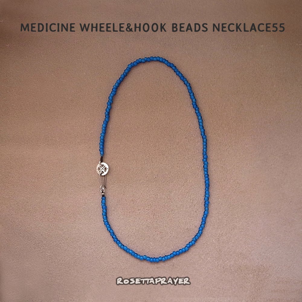 MEDICINE WHEELE & HOOK BEADS NECKLACE55 -AQUA | ROSETTAPRAYER MEDICINE WHEELE & HOOK BEADS NECKLACE55 -AQUA | ROSETTAPRAYER