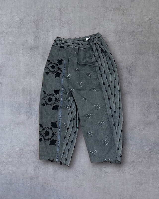 GASA＊　夕暮れの唄　サルエルパンツ（gray×dark charcoal)