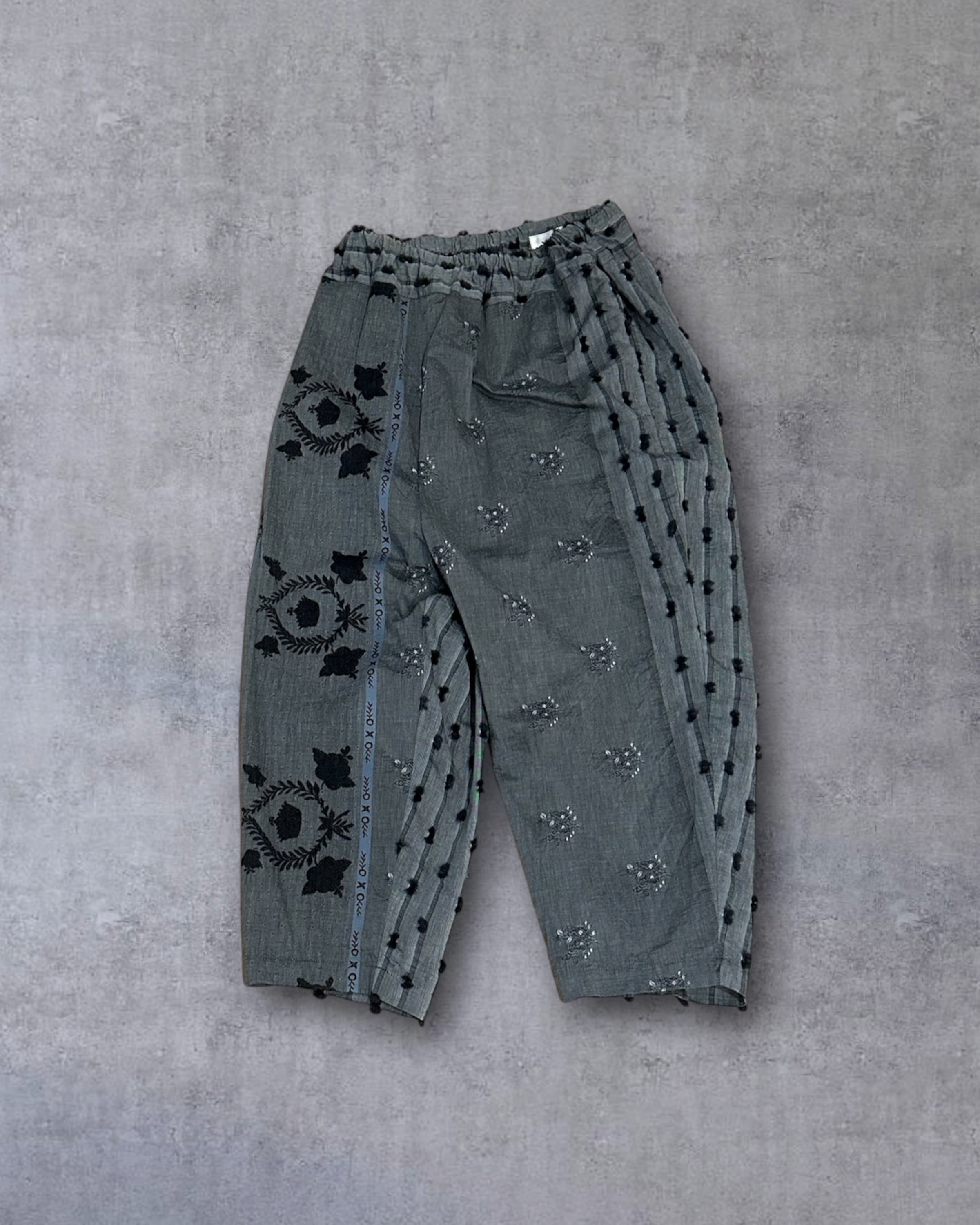 GASA＊　夕暮れの唄　サルエルパンツ（gray×dark charcoal)