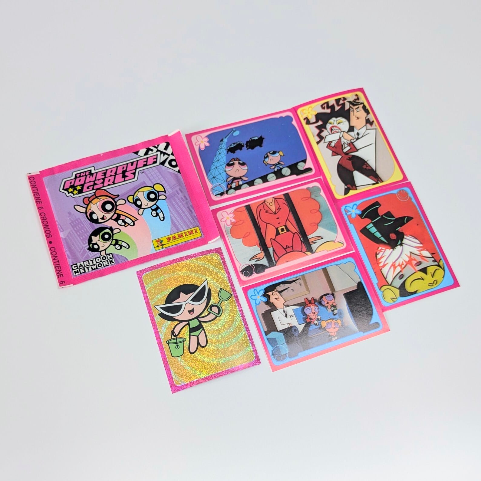 ☆送料無料！☆2000年製 パニーニ【 パワーパフガールズ（ The Powerpuff Girls ）】STICKER  カートゥーンネットワーク CARTOON NETWORK / VINTAGEステッカー単品 （1パック=6STICKER入）〚アメリカン雑貨 アメトイ〛