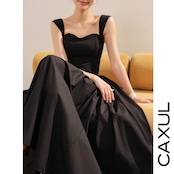 Corset-Line Flare Maxi Dress