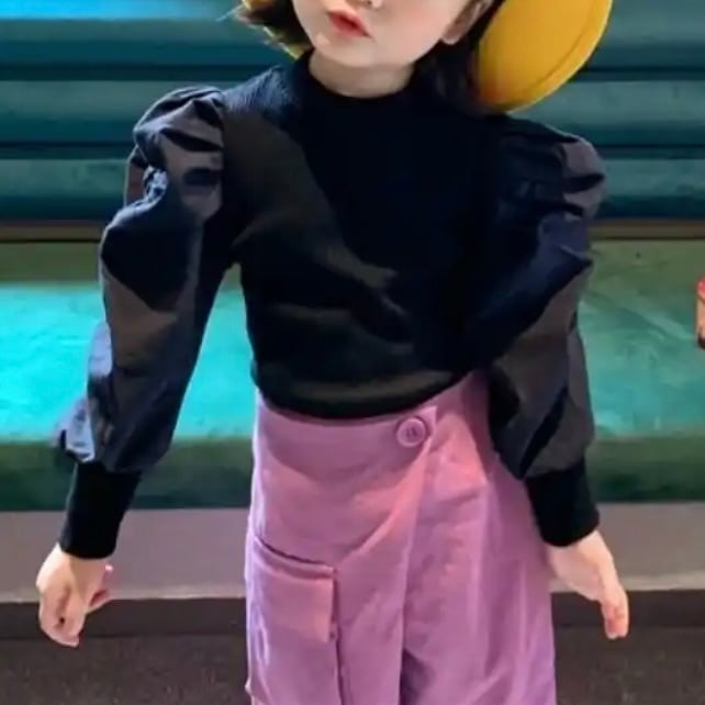 パフスリーブニットシャツ