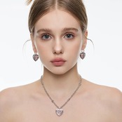 Serena cross heart necklace 【N008】