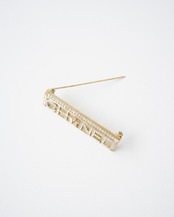 〈CHANEL〉Rhinestone Logo Brooch 2017SS