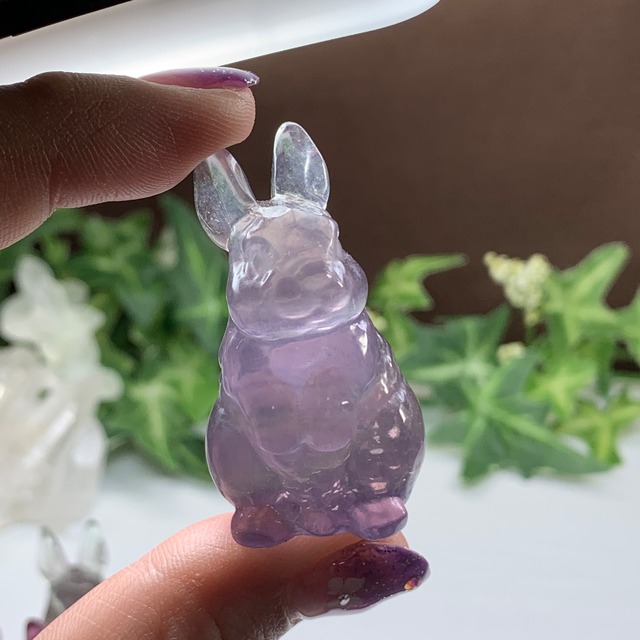 9.可愛いうさぎさん☆カラフルフローライトうさぎさん