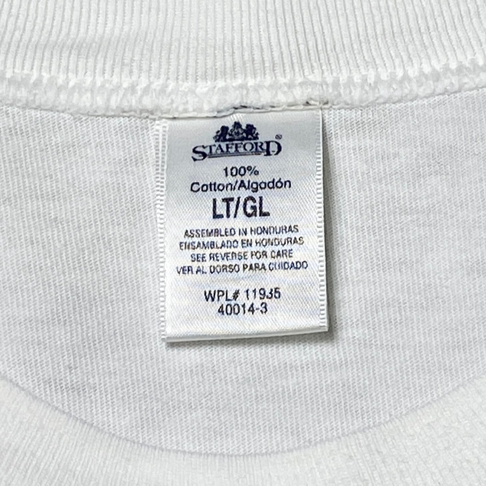90年代 STAFFORD ブランクTシャツ 無地T メンズL 古着 90s シングル