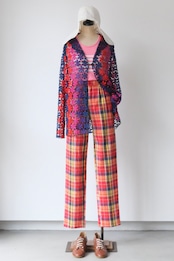 Colorful flower mesh lace cardigan