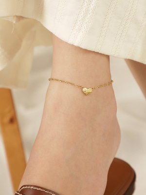 【 screw 】316L hawaiian zirconia heart anklet  #a11