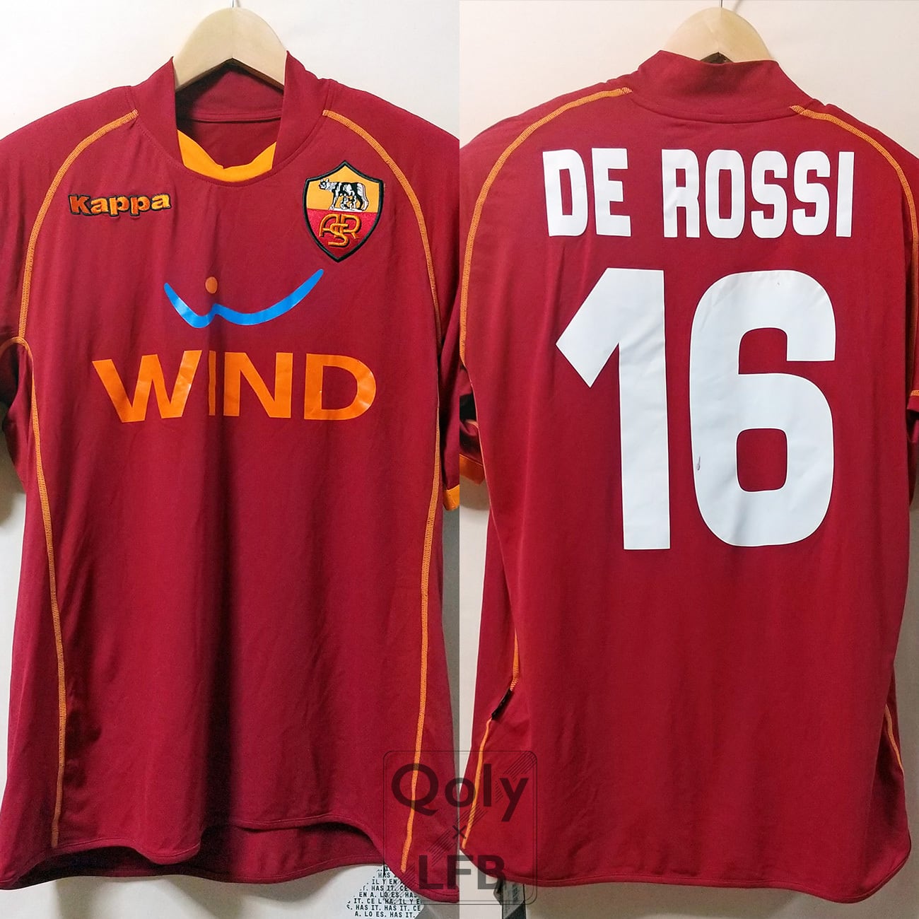 ローマ 2008-09 Kappa ホーム半袖 #16 DE ROSSI ダニエレ・デ・ロッシ