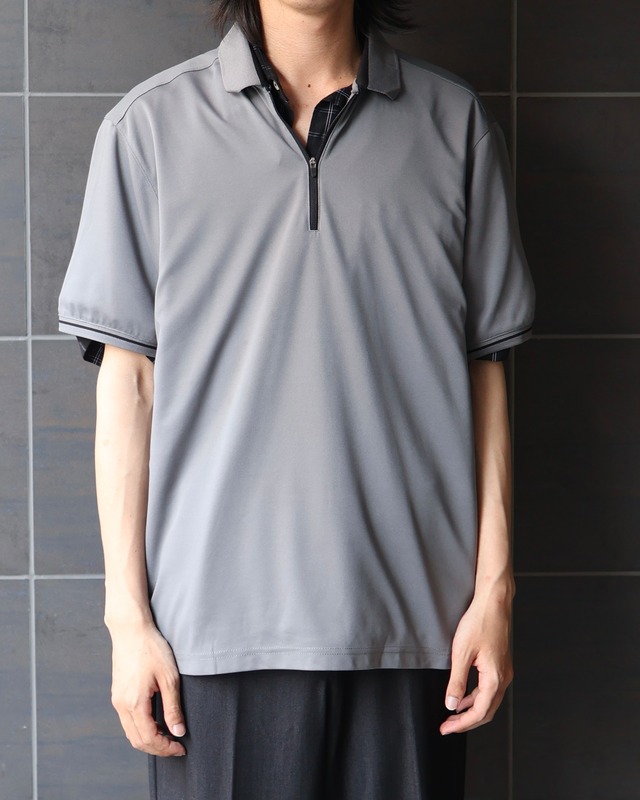 Zip-up polo shirt