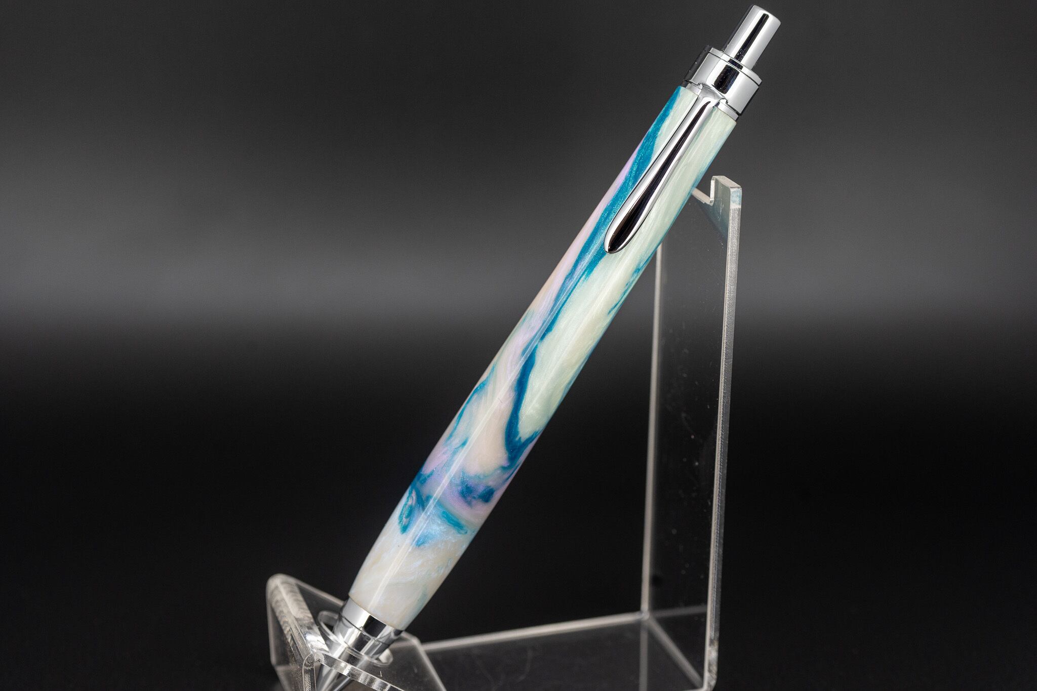 創造性と透明美】レジン silver MP | 木軸ペン工房 金杢犀