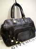 美品22万★GIVENCHY ジバンシィ 男女可 3連ジップデザイン ミニボストン型 レザートート バッグ 黒x金★ 希少なバイカーラインのボストン♪