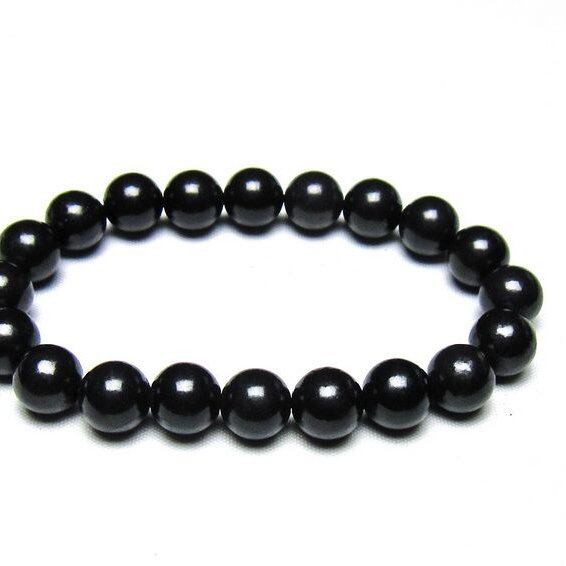 シュンガイト ブレスレット 10mm 一点物 メール便可 111-49713