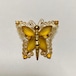 Vintage Frosted Glass Bijoux Butterfly Brooch