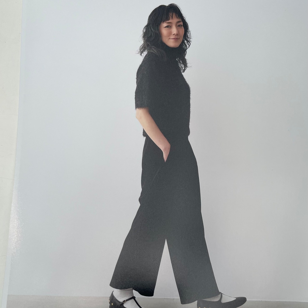 SINME  ベロア パンツ ショート　ブラック