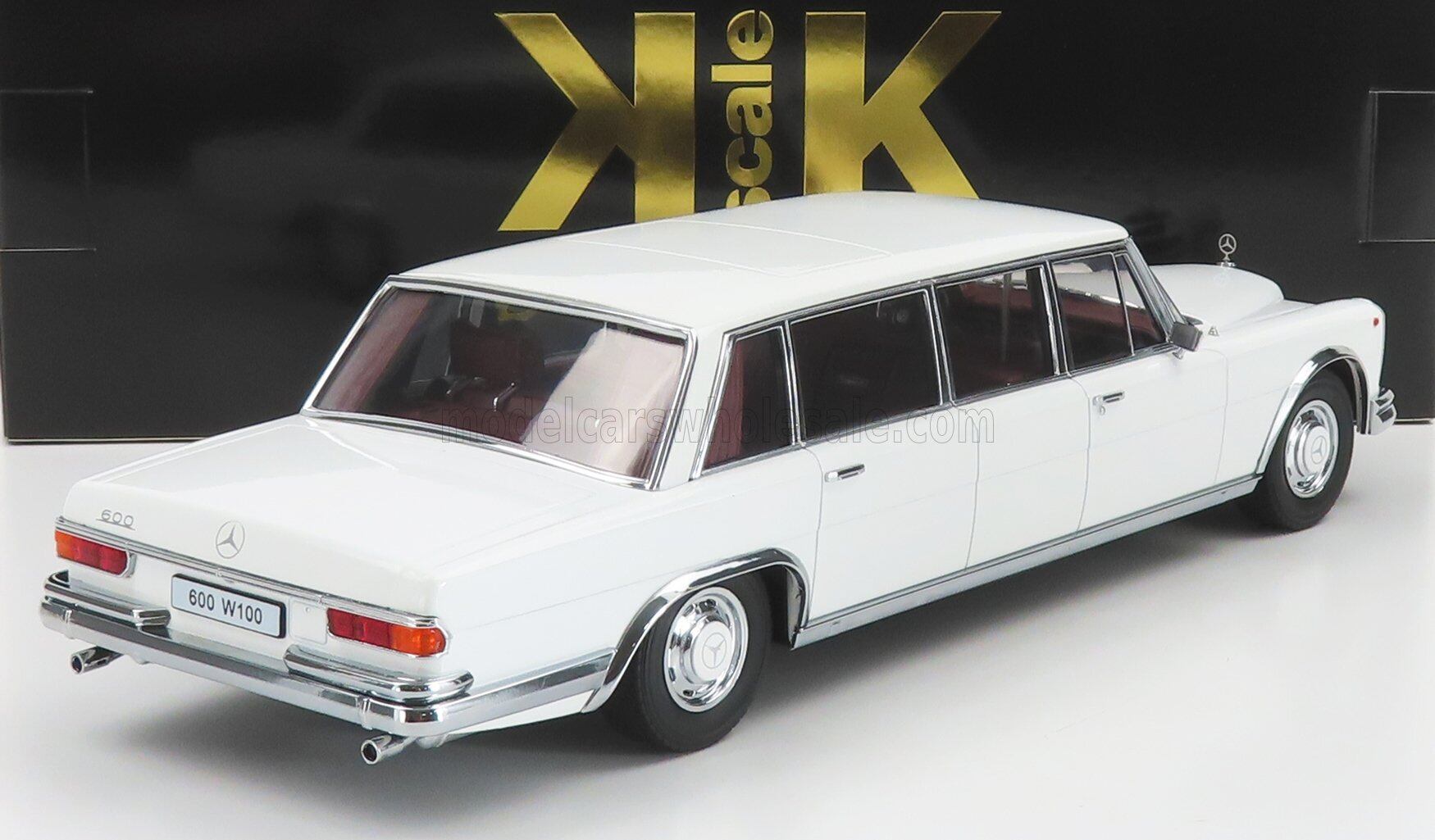 4-6月以降発売予定MERCEDES BENZメルセデスベンツ S-CLASS 600 LWB  PULLMAN (W100) 1964 WHITE KK-SCALE 18 ミニカー 価格比較