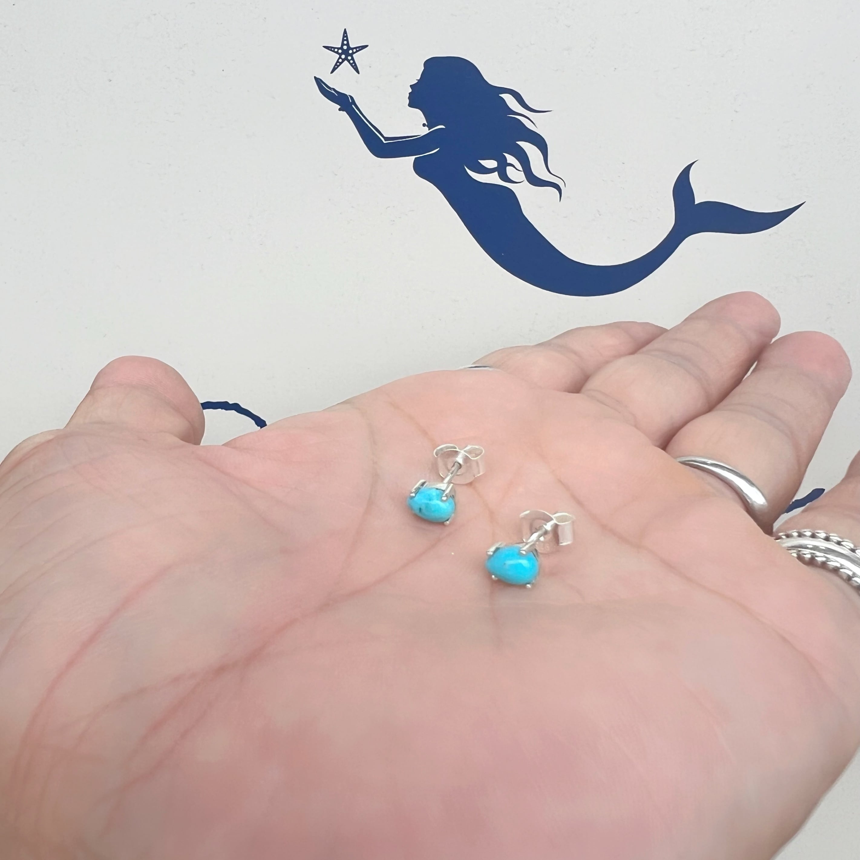 アリゾナ ターコイズ ドロップ 爪 スタッド ピアス 小さめピアス Small