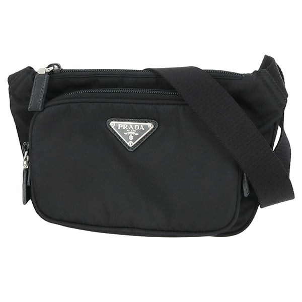 【美品】プラダ トートバッグ レザー×ナイロン A4 肩掛 ポーチ 黒 ギャラ付 PRADA（プラダ） ナイロン トートバッグ ハンド ショルダーバッグ