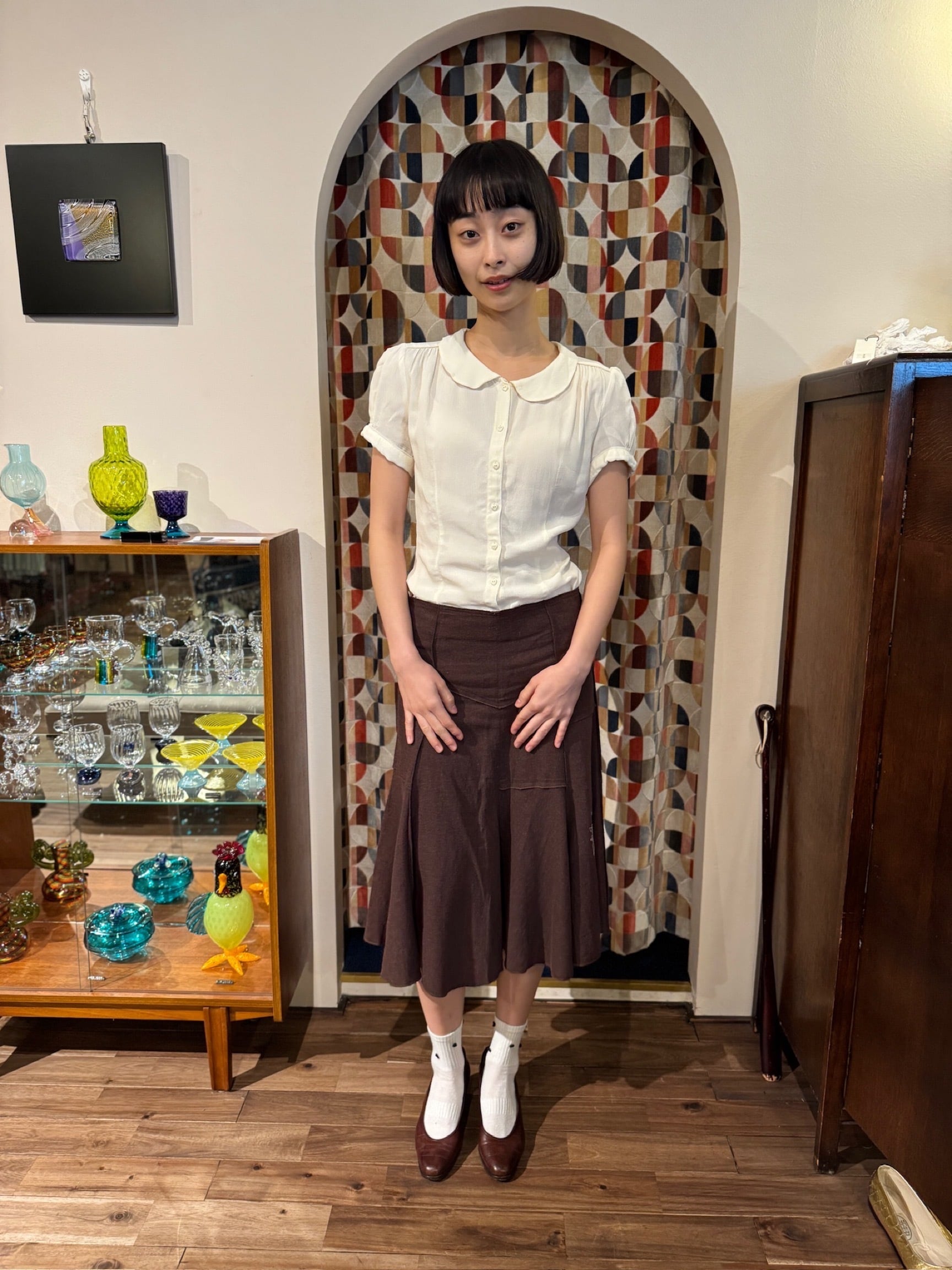 90's michelle boyard ブラウンスカート