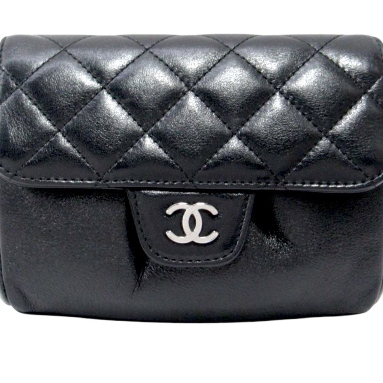 CHANEL マトラッセ ラムスキン ミラー付コンパクトポーチ | Regalia.japan