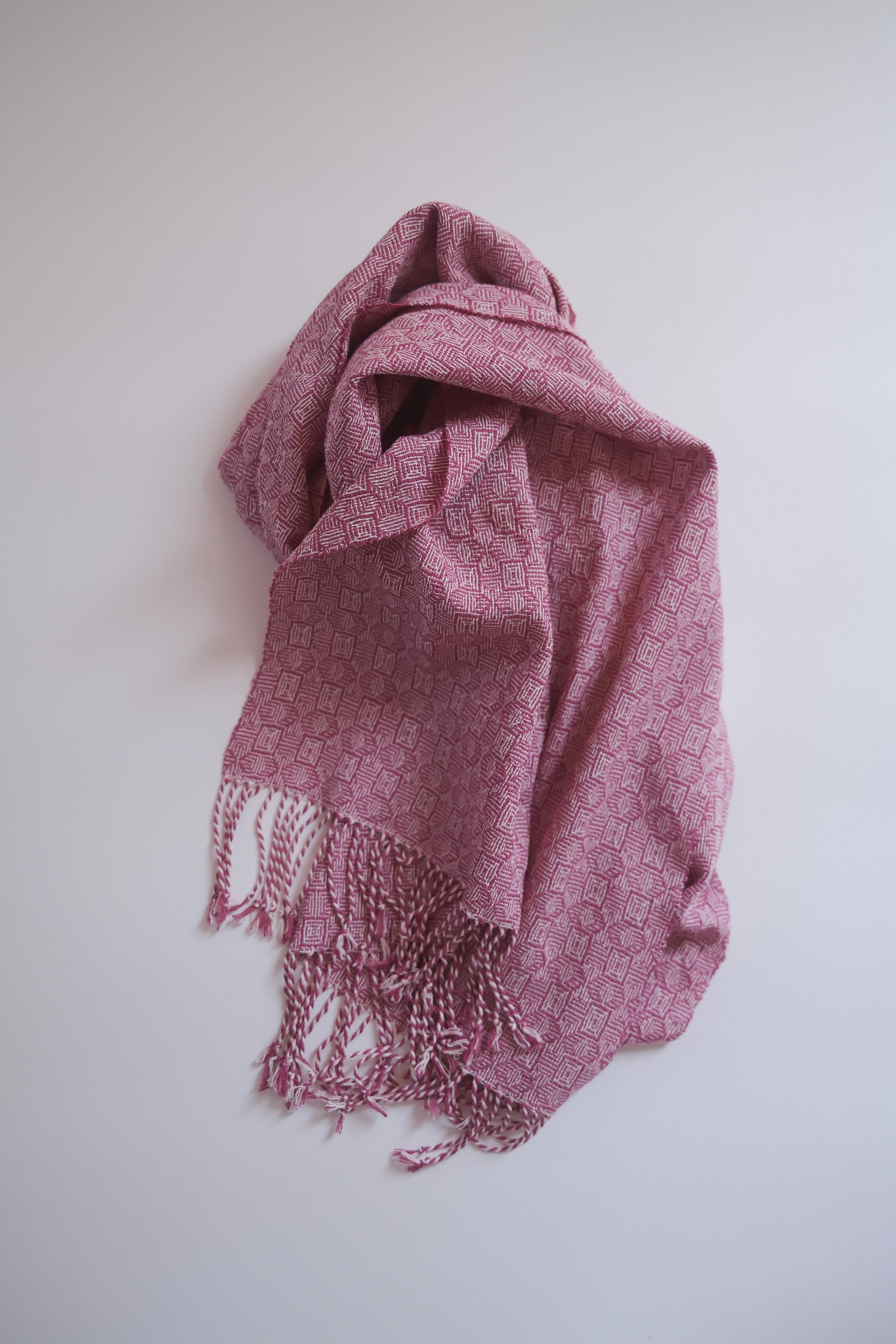 Hand-woven silk scarf / Clover Bougainvillea （short） | R o c c a
