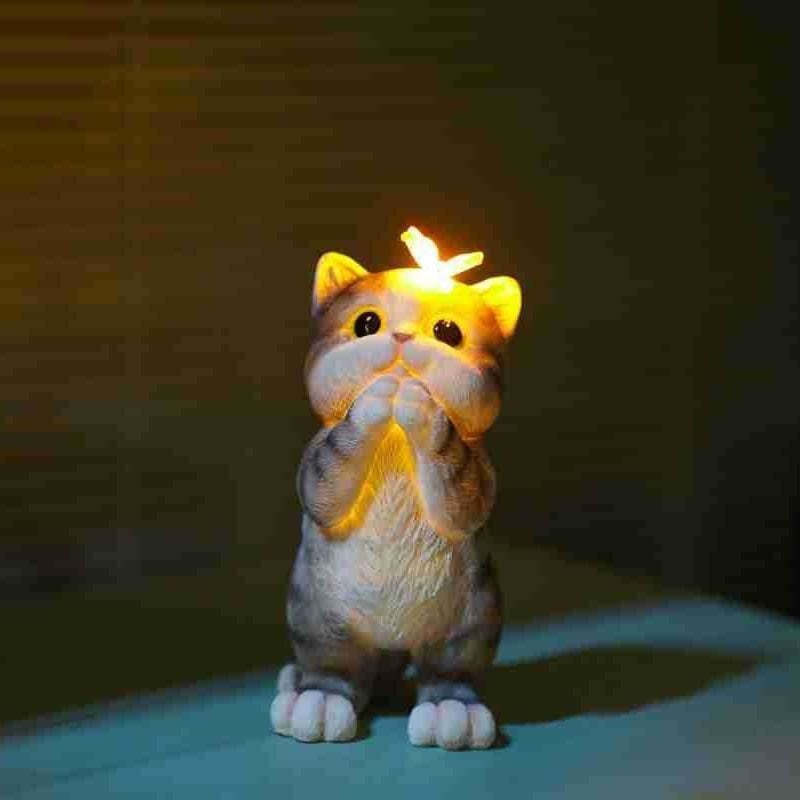ソーラーライト ねこ かわいい おしゃれ ガーデニング 太陽光