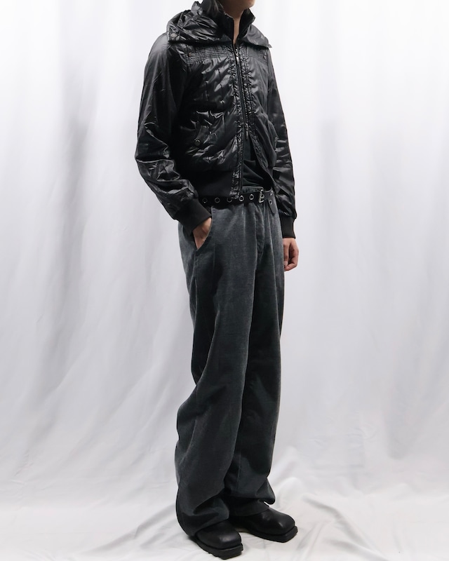 sailor collar double zip blouson