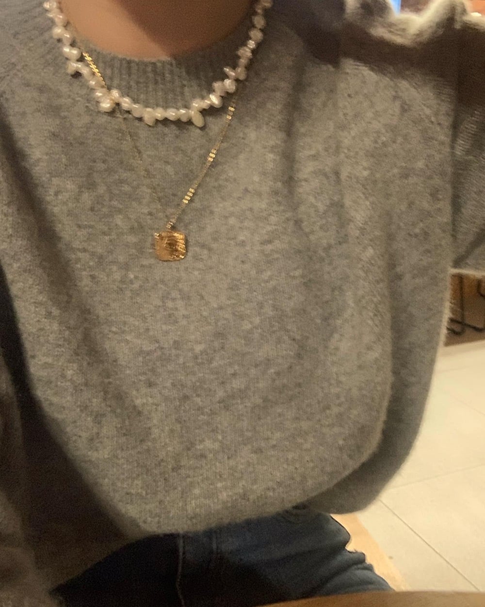 S925 Big Pearl necklace (N171) | onesea