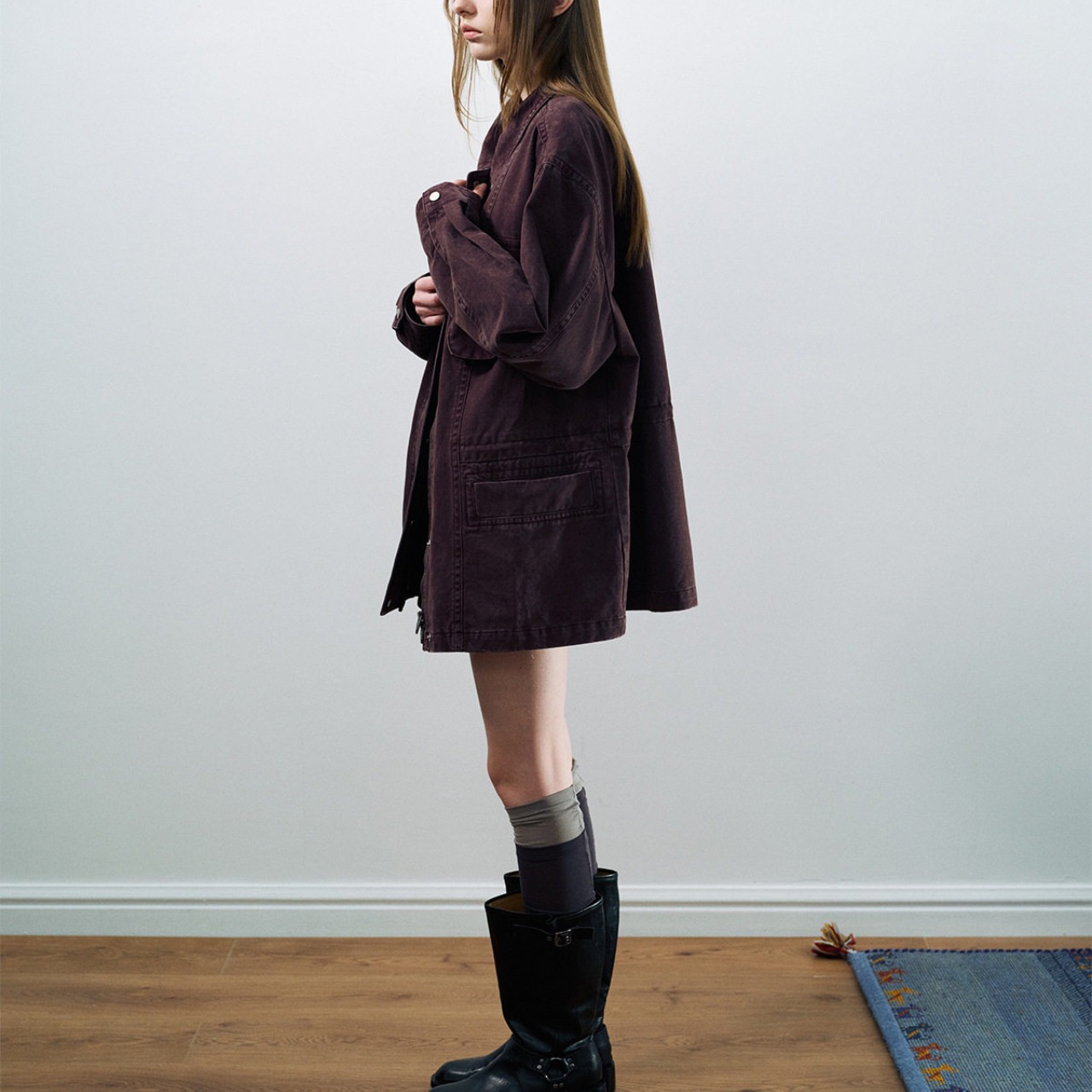 shirt color oversized jacket T4395