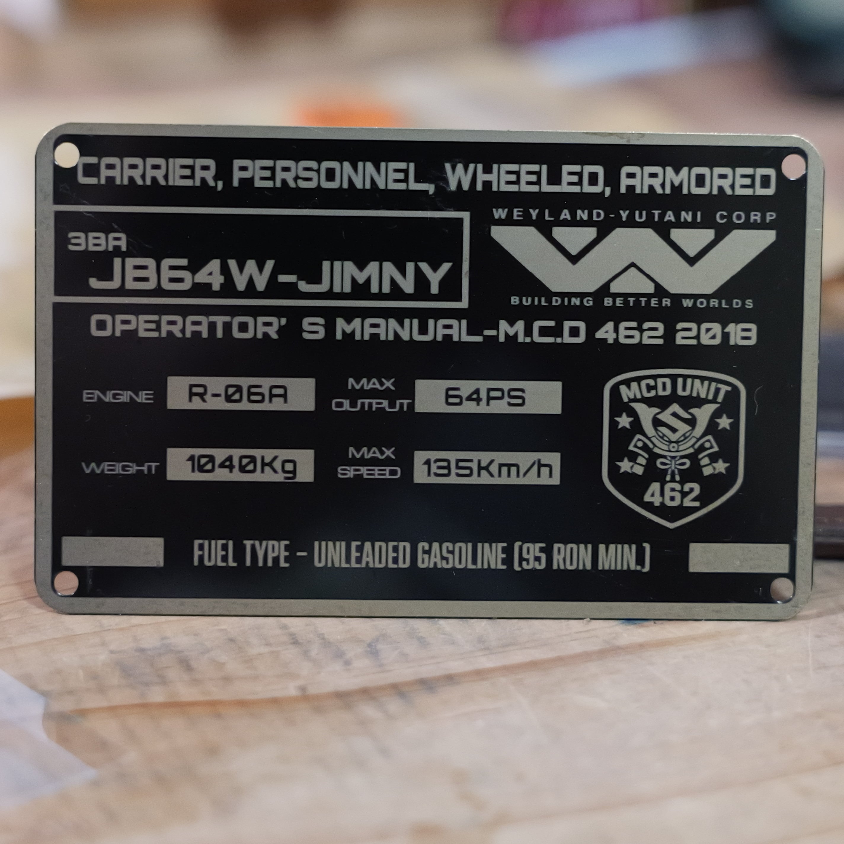 ジムニー銘板プレート Ver.MIL SPEC(受注生産） | Market-Cross Design