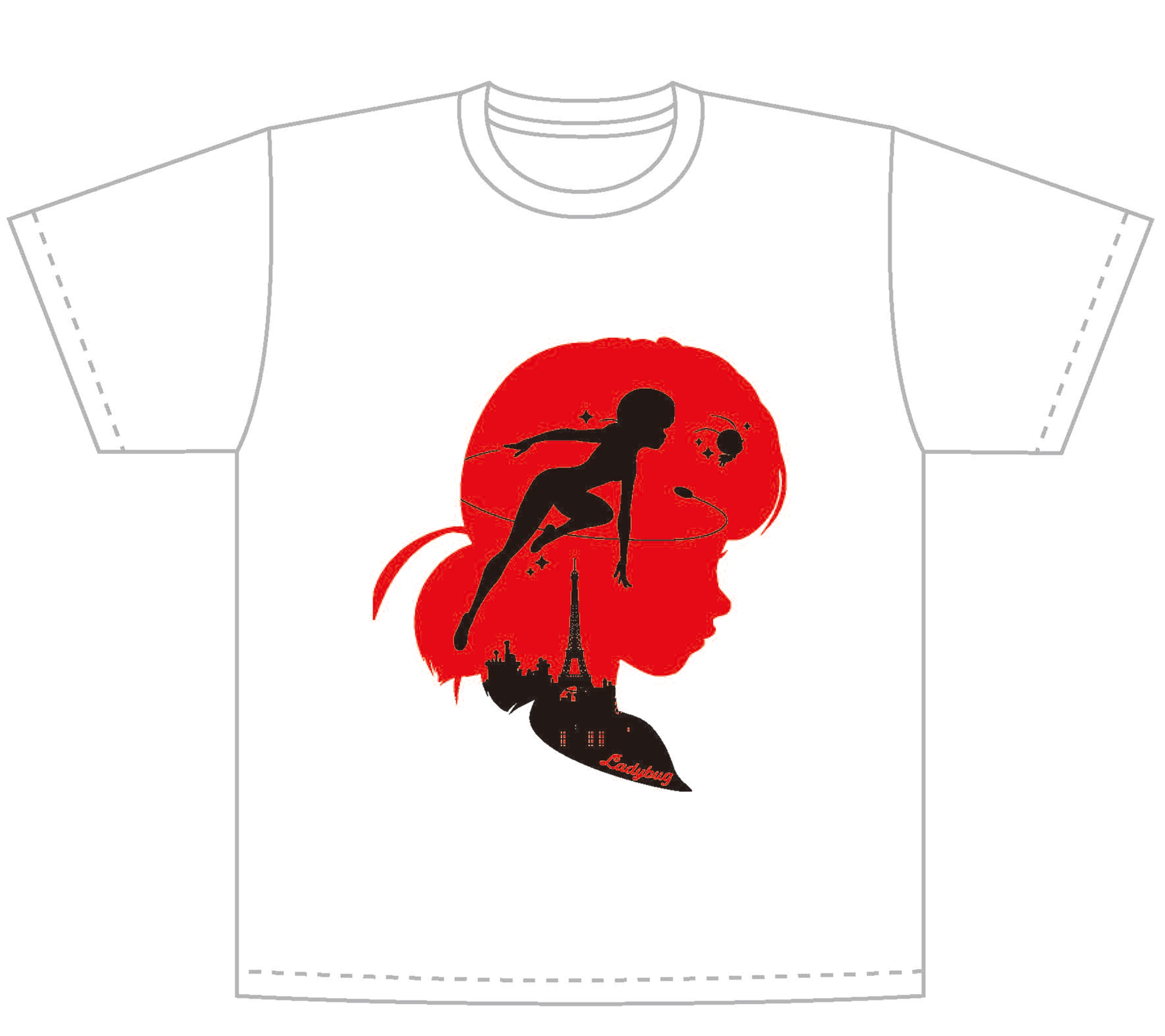 Tシャツ シルエット レディバグ | ミラキュラス レディバグ＆シャ