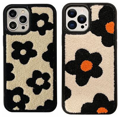 秋冬 スマホケース プラッシュ刺繍花 iphoneケース 全面保護 iphone11