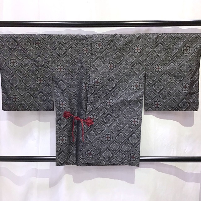 道中着・着物・和装コート・黒系地・No.200701-1637・梱包サイズ60