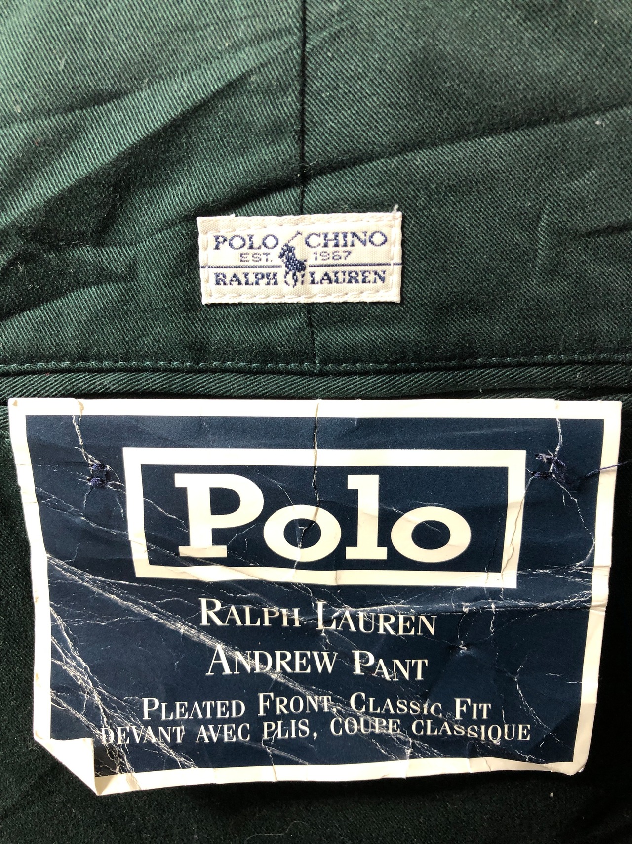 210981 未使用 POLO RALPH LAUREN ANDREW PANT 32 タック パンツ