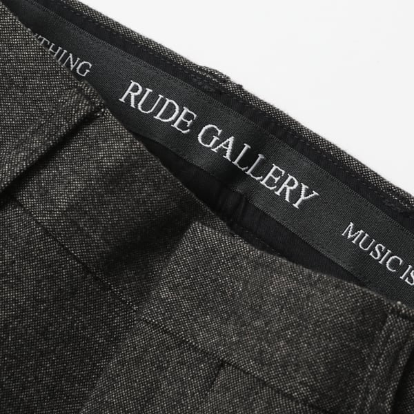 EMBROIDERED TUCK TROUSERS(MIX BLACK) / RUDE GALLERY | Cross Road Blues