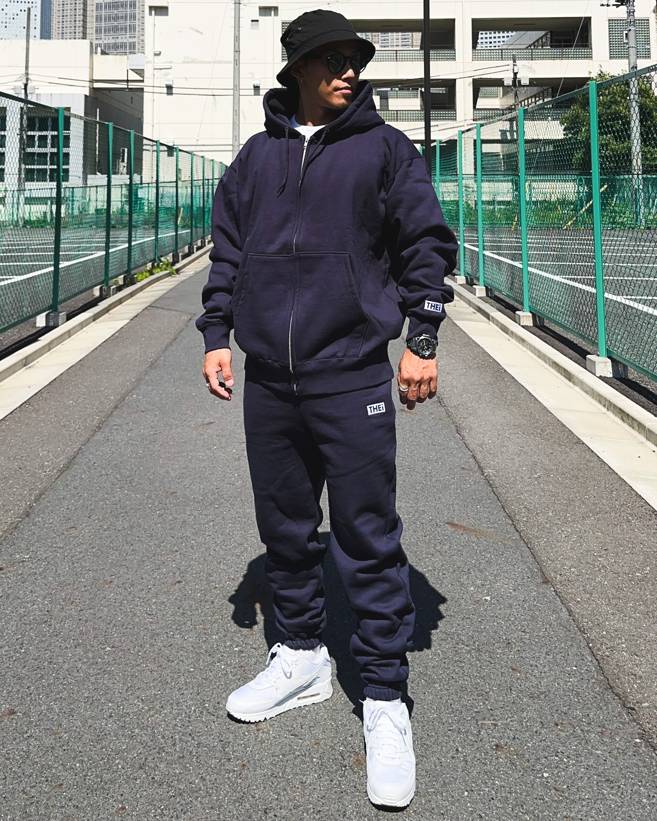 BOX ONE POINT HEAVY WEIGHT SWEAT PANTS - NAVY