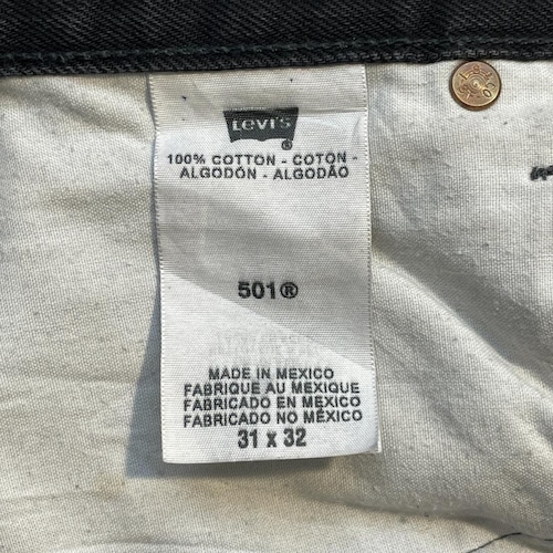 【W31 L32】 メキシコ製 levi's ブラックデニム リーバイス 501 詳細写真9