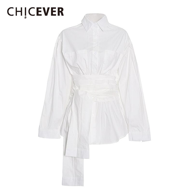 CHICEVERチェック柄シャツレディースラペル長袖ウエストレースアップヒットカラールーズブラウス2021秋 ロング オータム 秋物 6base56911619173