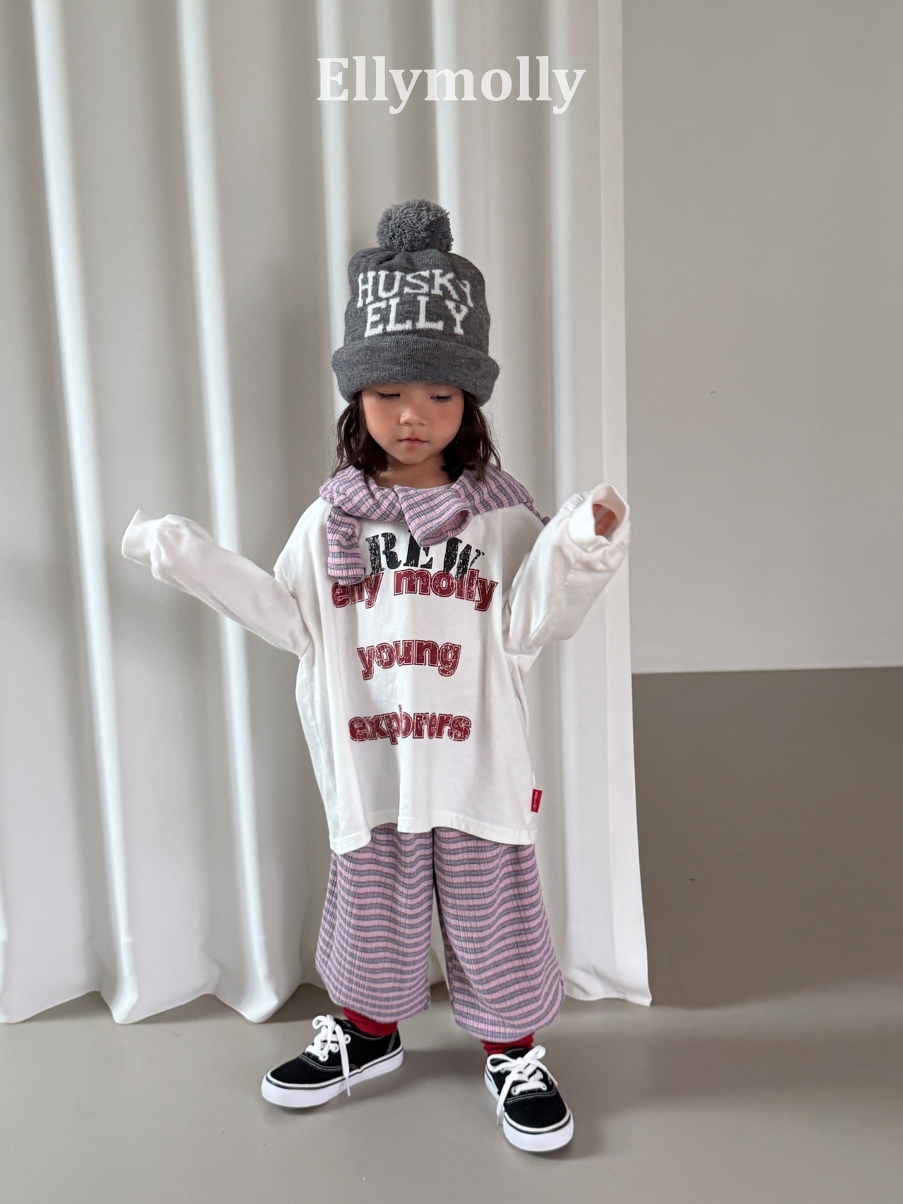 韓国子供服 / 26Autumn / ELLY MOLLY / クルーボックスTシャツ / 秋服 *5~19*