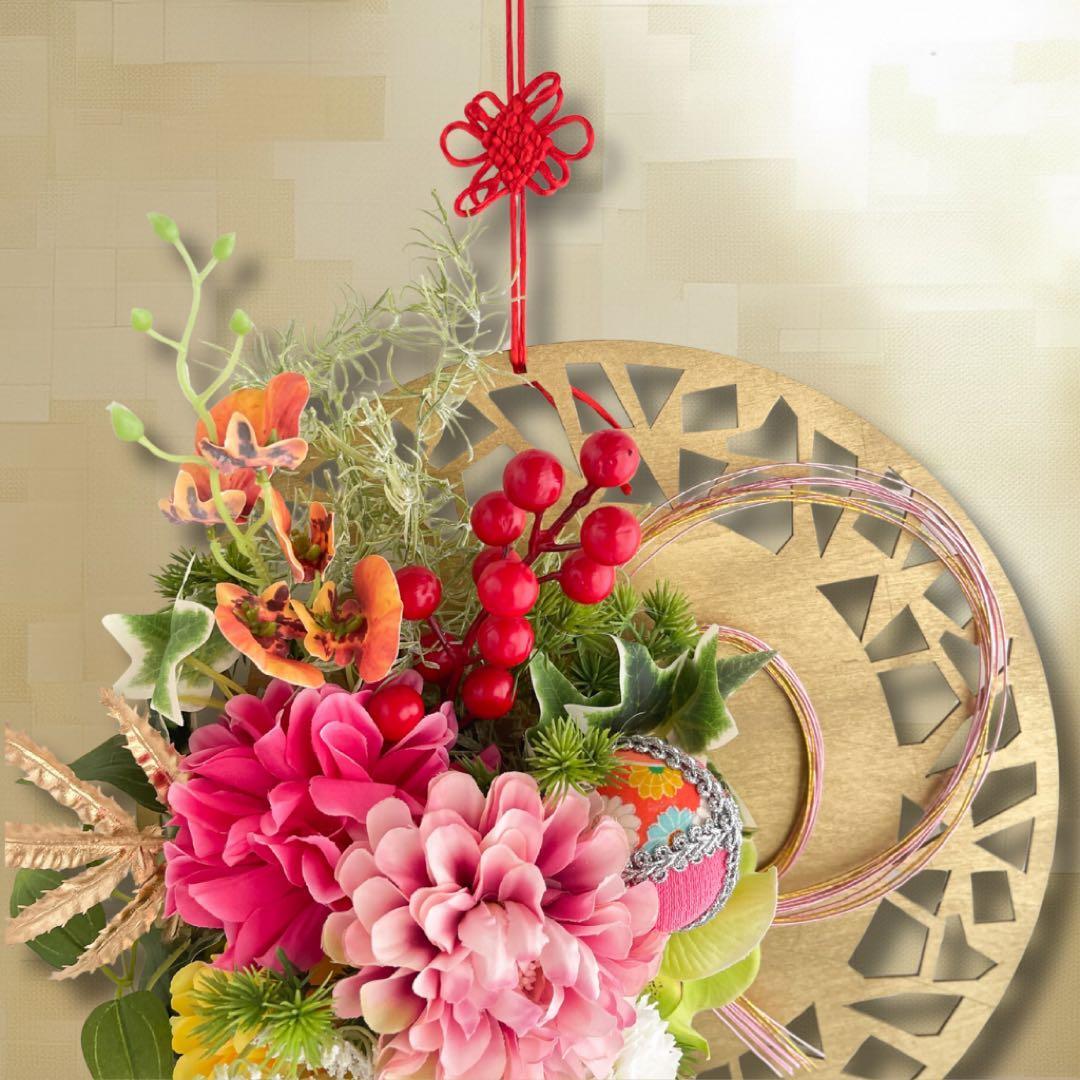 ㊺迎春しめ縄｜和モダン新年飾り｜玄関にも室内にも飾れるしめ縄リース